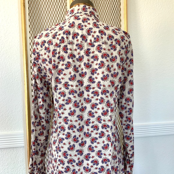 J. CREW papaya paisley printed perfect shirt 6 - Picture 5 of 7